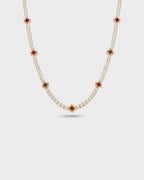 Clover Necklace | Burgundy Gold