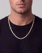 Clover Necklace | Malachite Gold