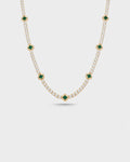 Clover Necklace | Malachite Gold