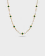 Clover Necklace | Malachite Gold