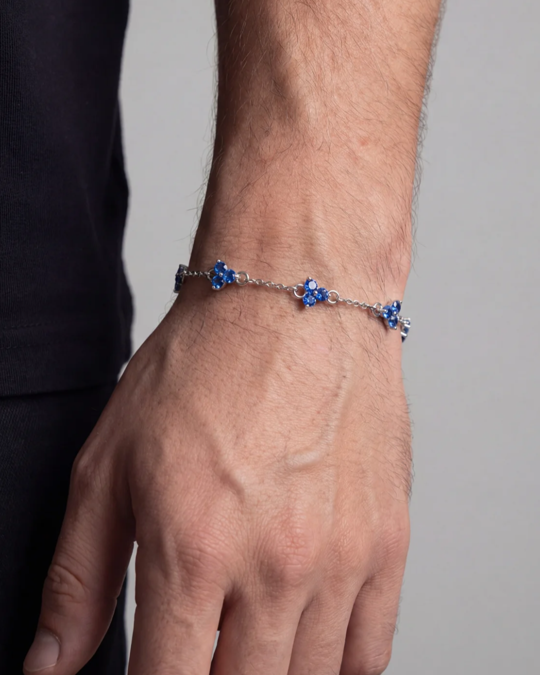 Clover Blue Zircon Bracelet – Stainless Steel