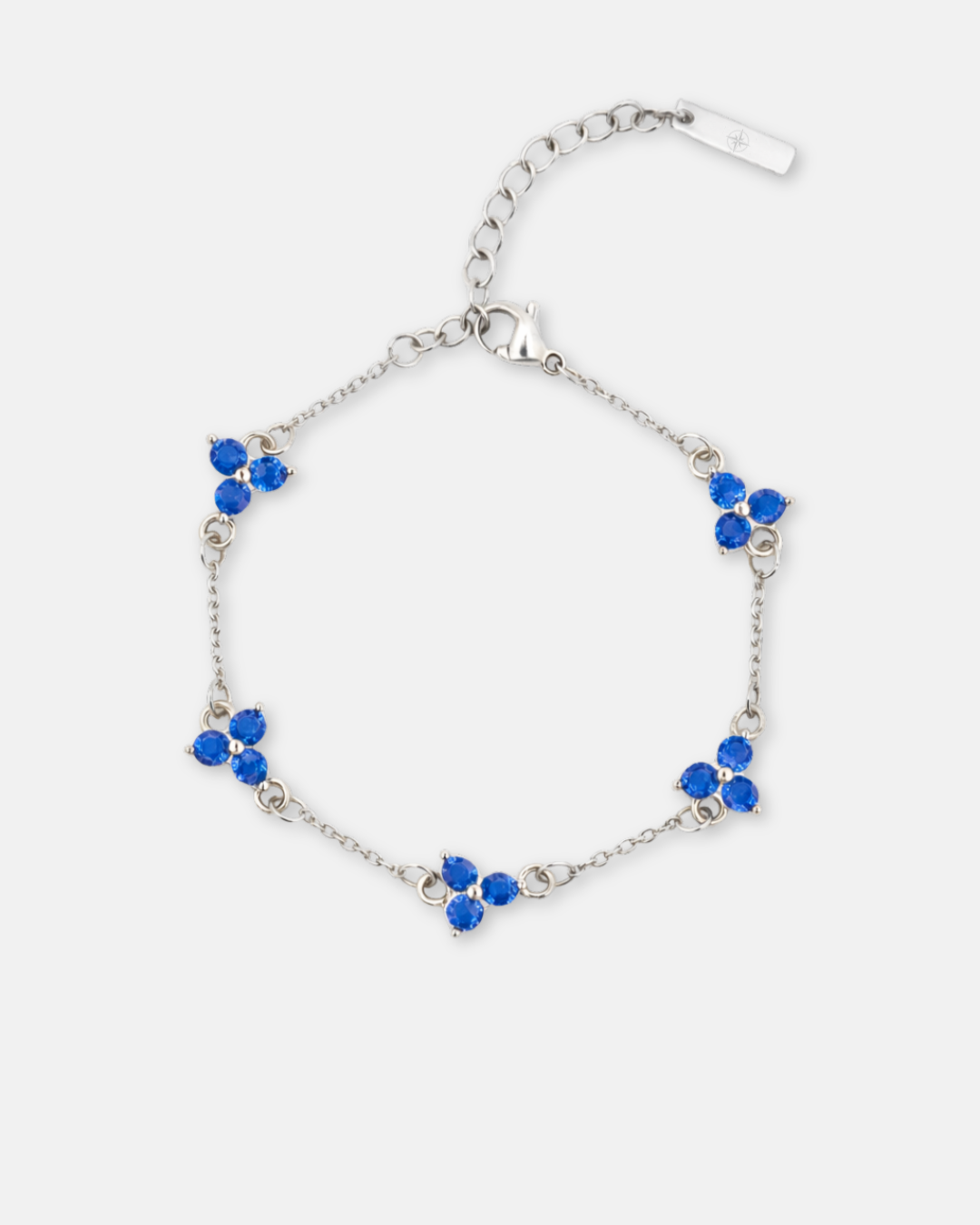 Clover Blue Zircon Bracelet – Stainless Steel