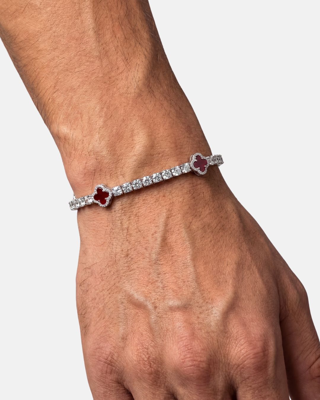 Klee-Armband Burgunderrot