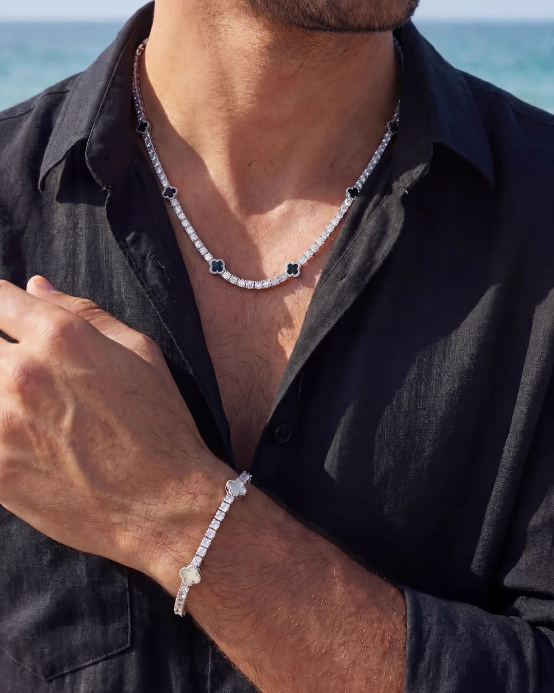 Klee-Armband aus Perlmutt
