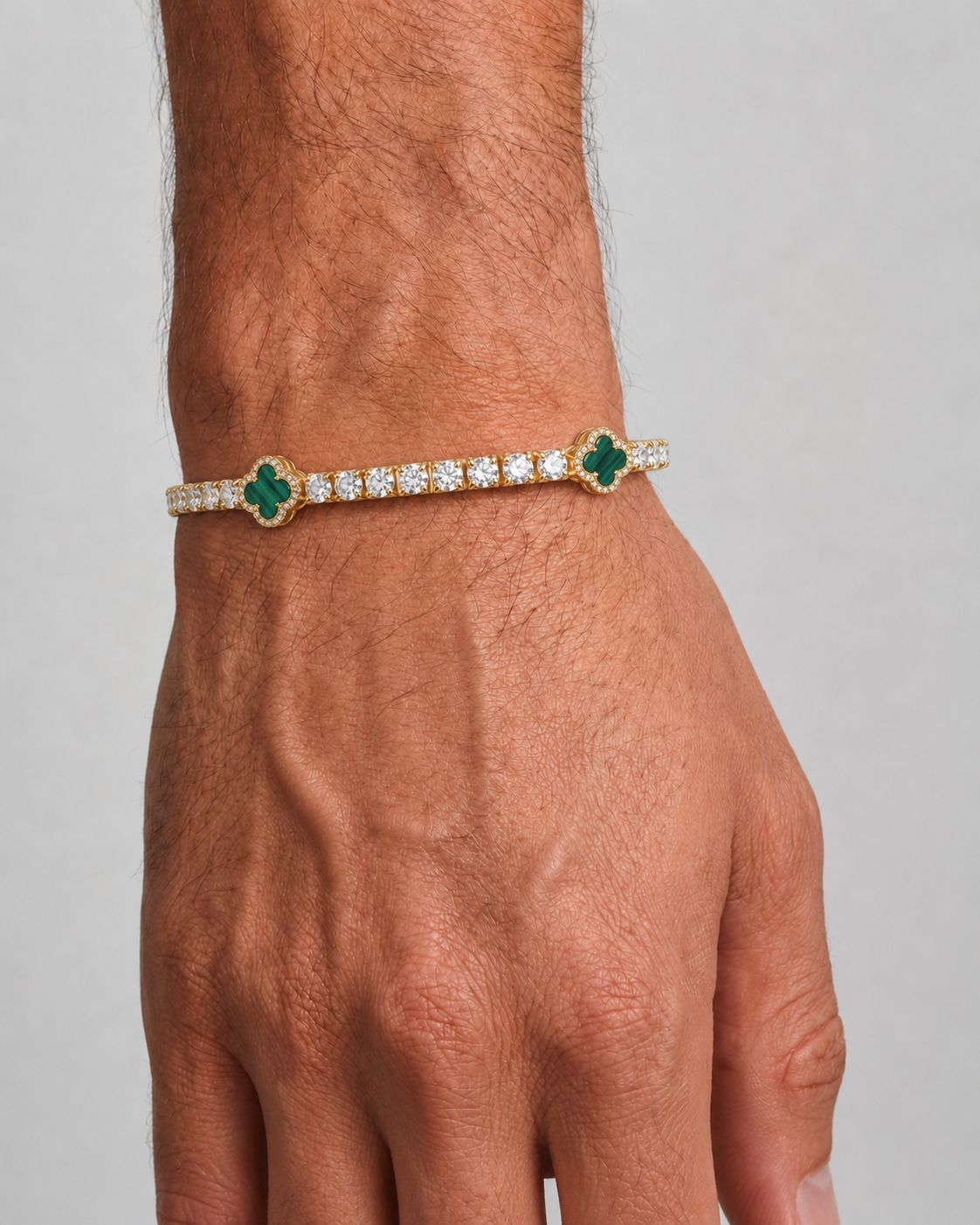 Klee-Armband aus Malachit