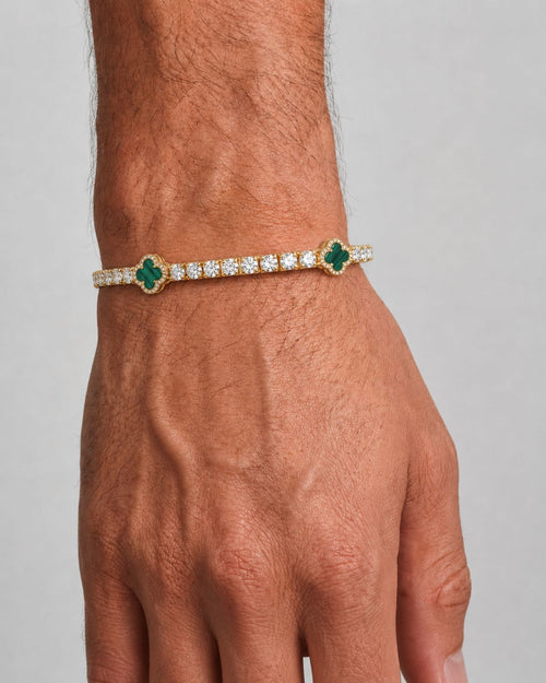 Klee-Armband aus Malachit