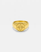 Pureform Compass Ring | PVD Gold