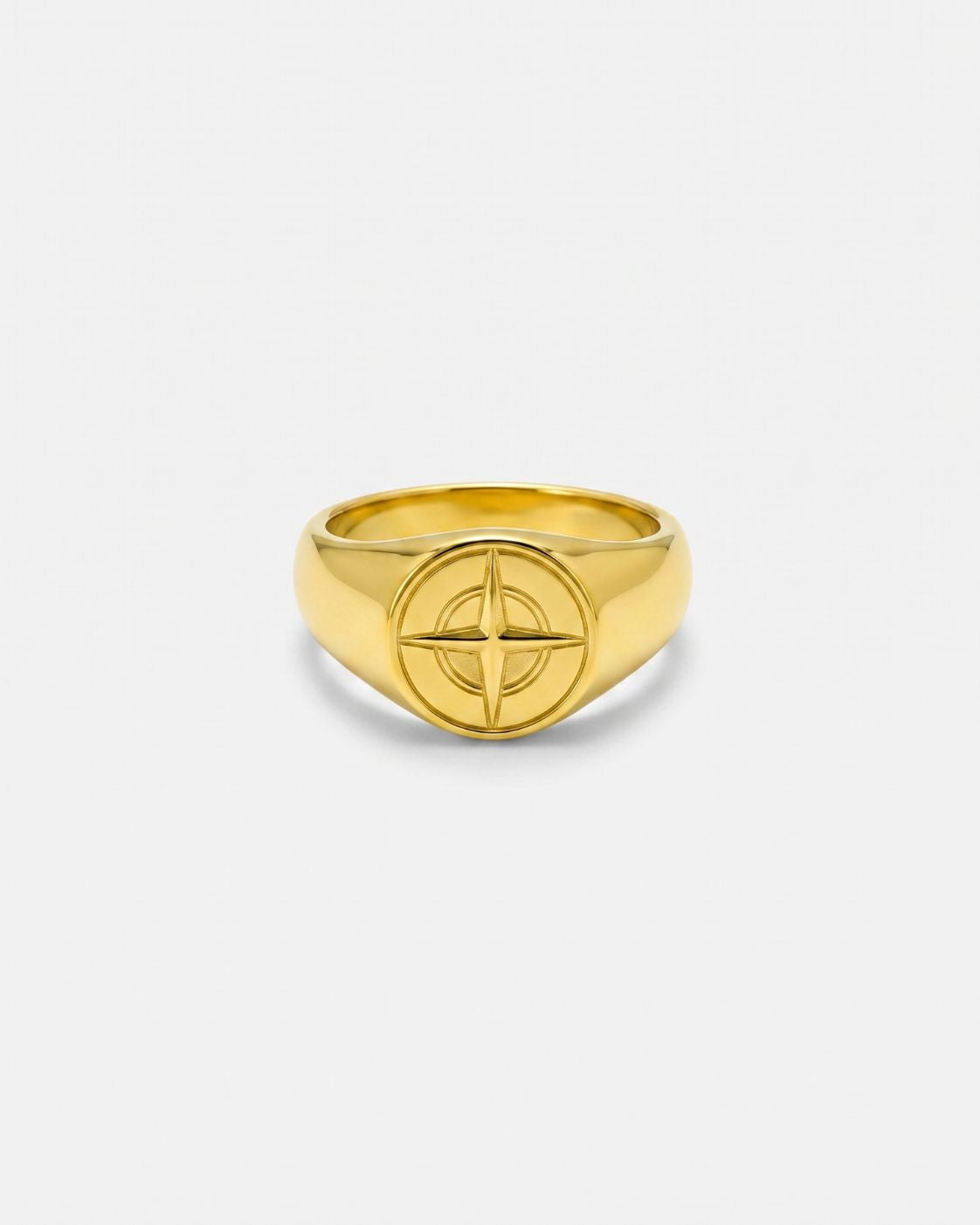 Pureform Compass Ring | PVD Gold