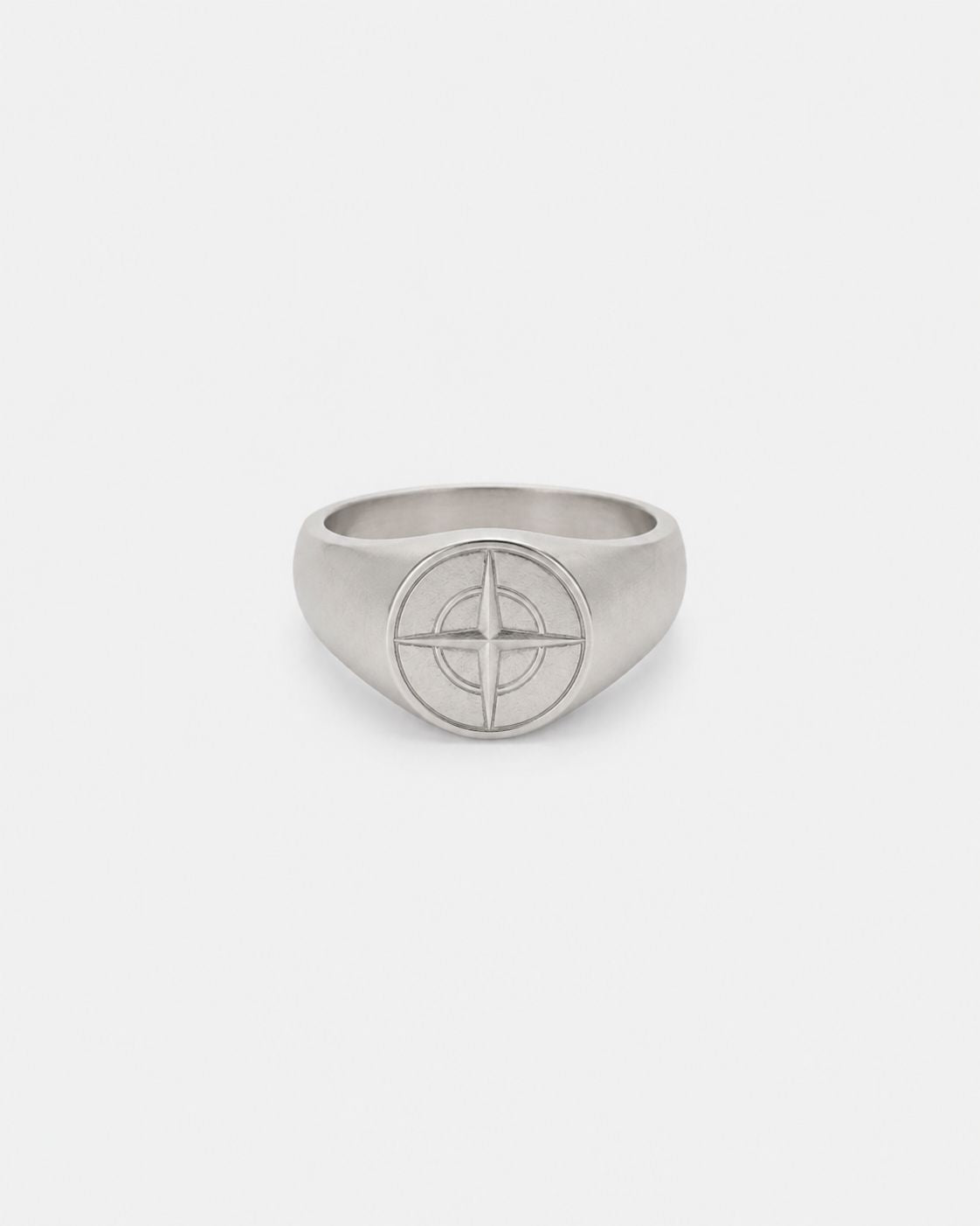 Pureform Compass Ring | Titanium Steel