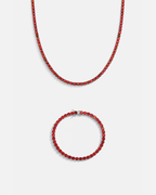 Crimson Red Tennis Set I 4MM 