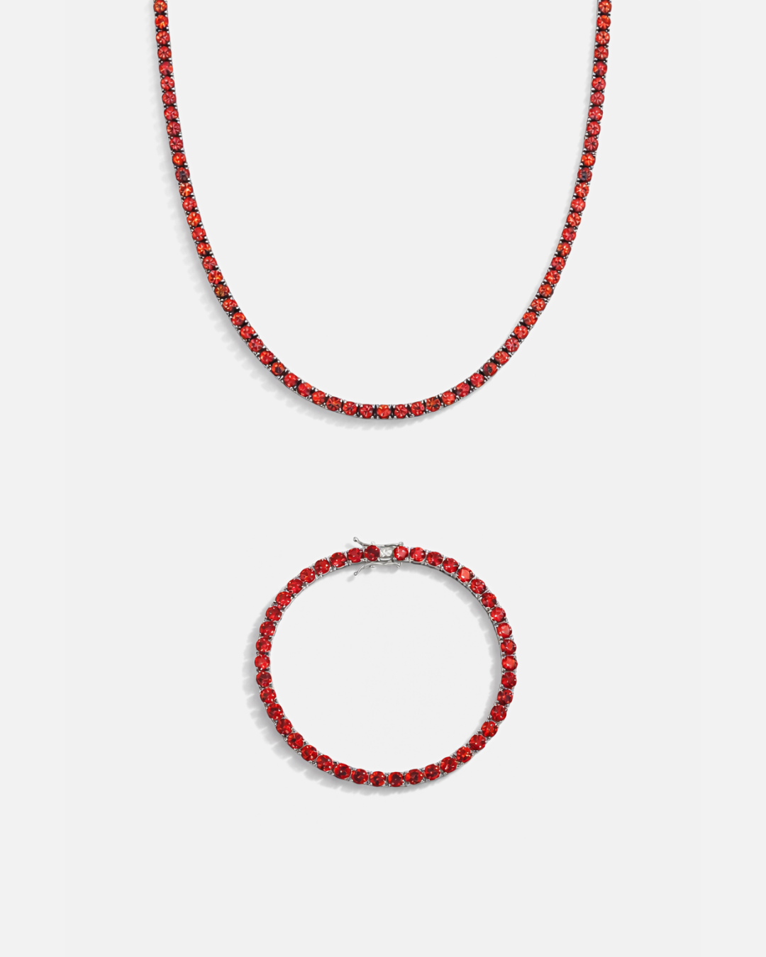 Crimson Red Tennis Set I 4MM 
