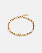 Cuban Bracelet Initial | Gold