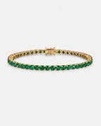 Tennis Bracelet | Emerald Green 14K Gold