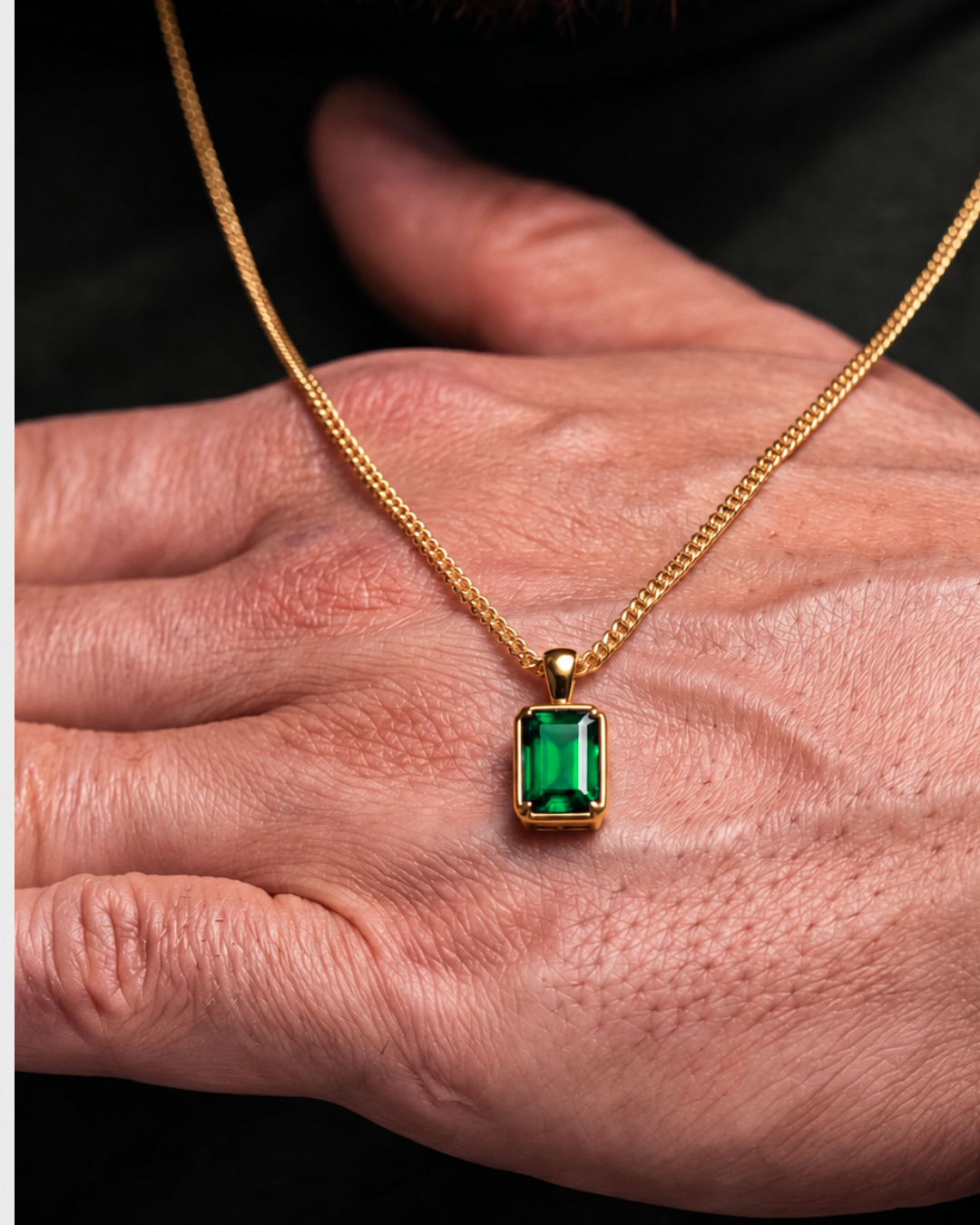 Emerald Pendant Necklace | 1 Carat 18K Gold