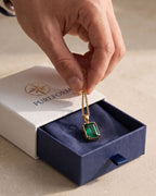 Emerald Pendant Necklace | 2 Carat 18K Gold