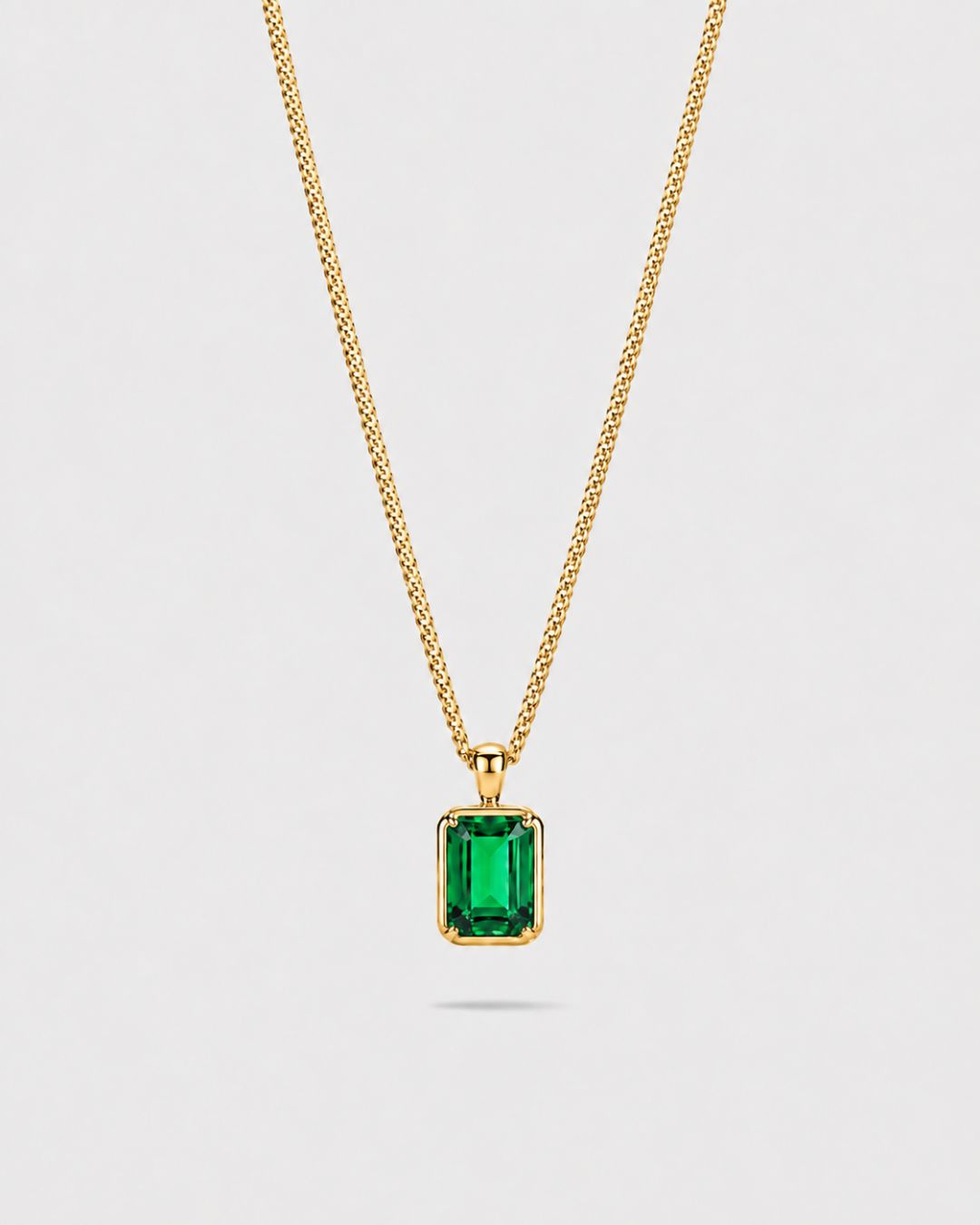 Emerald Pendant Necklace | 2 Carat 18K Gold