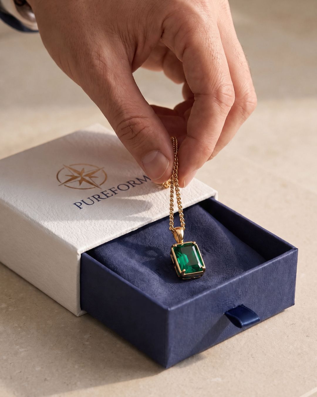 Emerald Pendant Necklace | 2 Carat