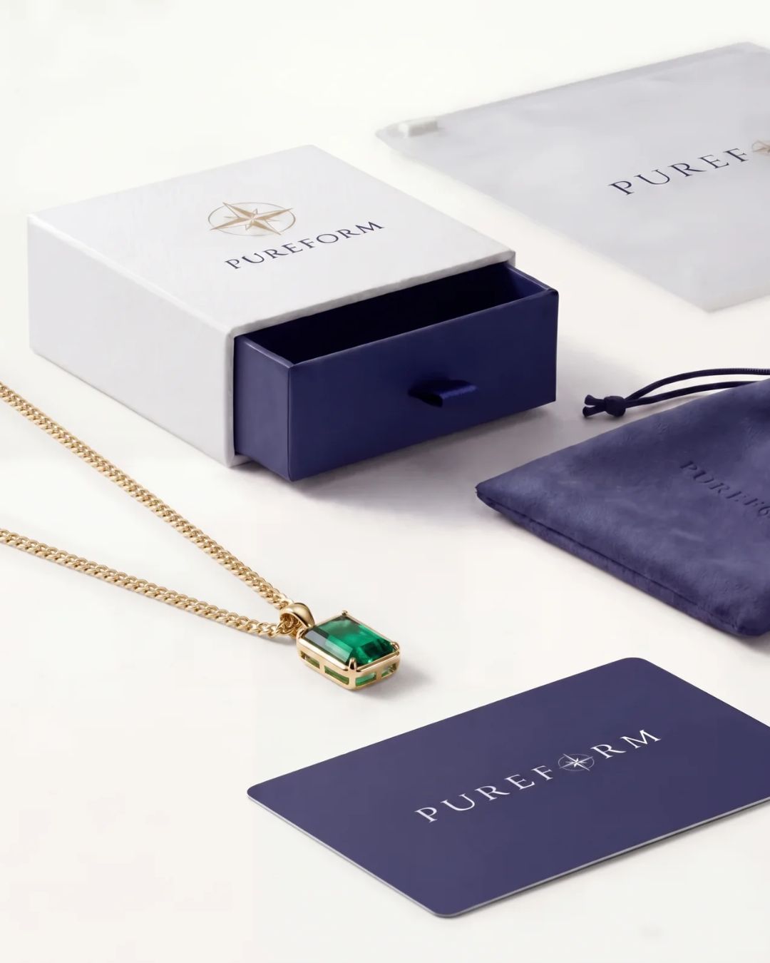 Emerald Pendant Necklace | 1 Carat 18K Gold