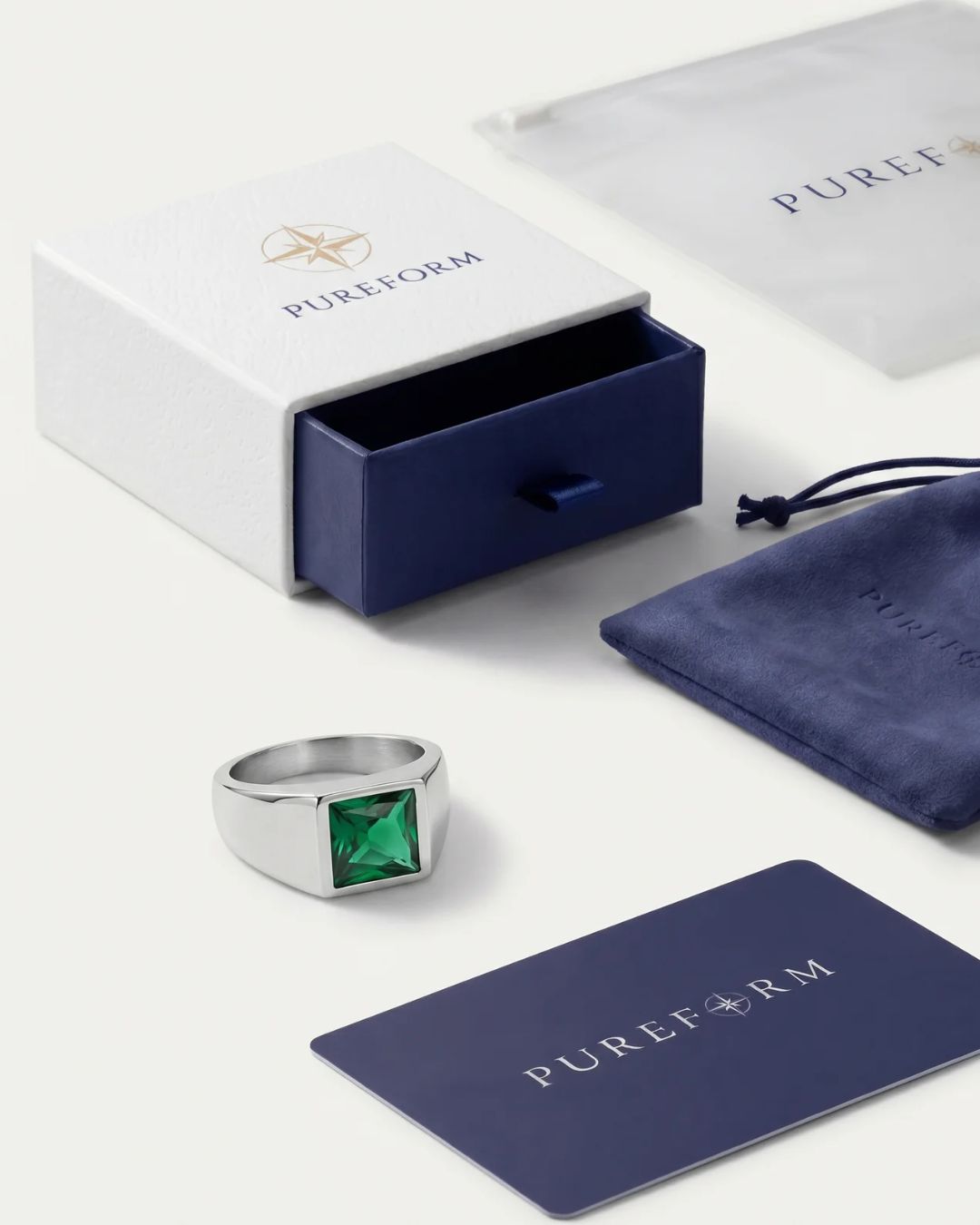 Emerald Ring | Titanium Steel