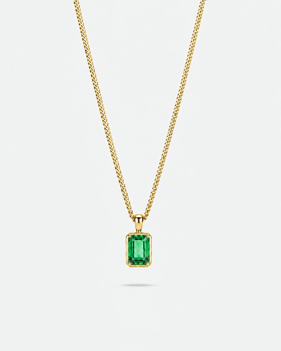 Emerald Pendant Necklace | 2 Carat 18K Gold
