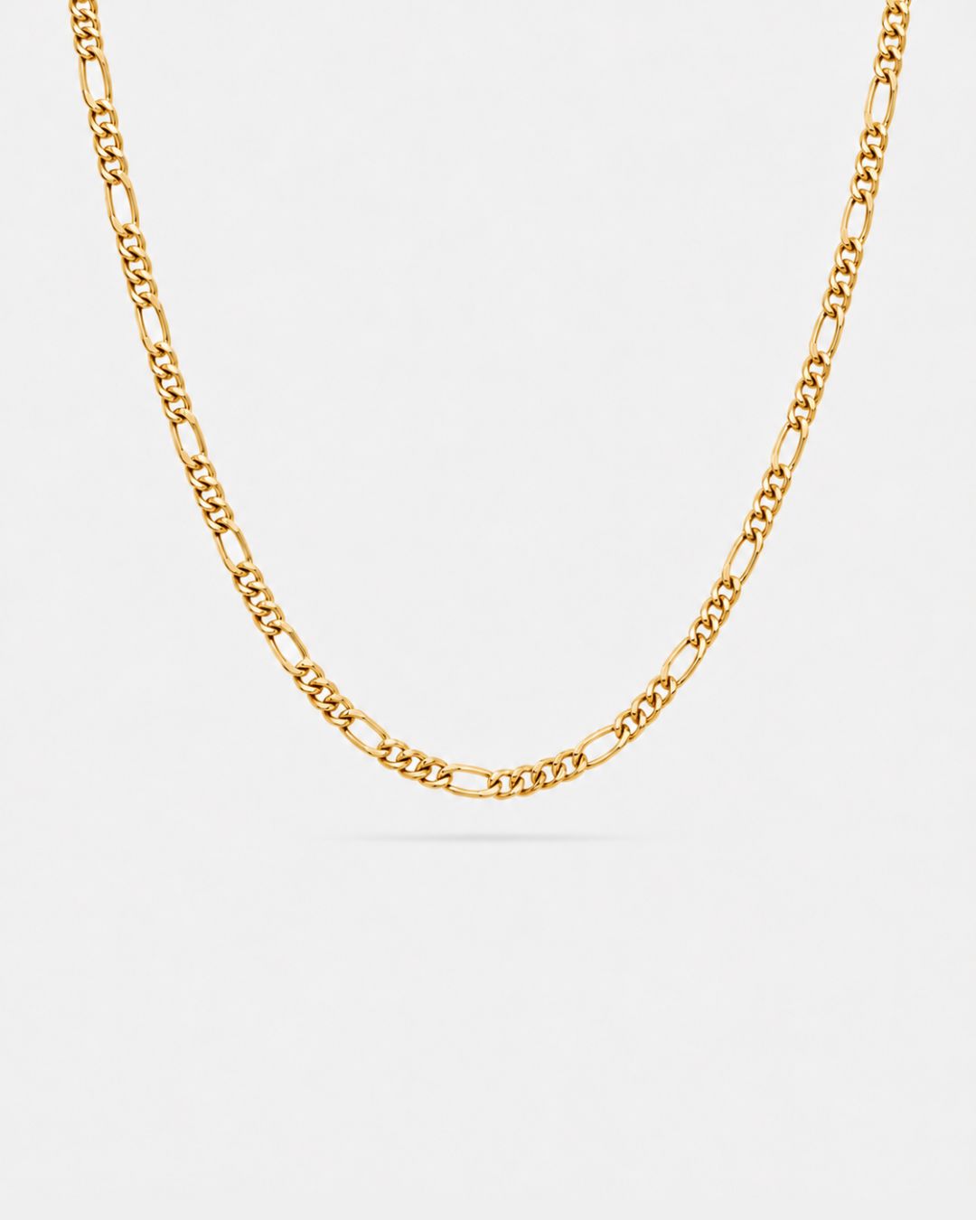 Figaro Necklace in 18K gold plated stainless steel, 3 mm wide