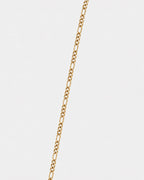 3 mm figaro necklace in gold tone steel, 55 cm long