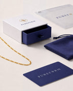 18K gold electroplated figaro necklace in stainless steel for everyday wear