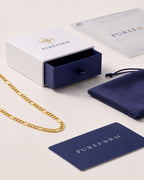 Pureform figaro chain, 6 mm gold plated links with a solid but comfortable weight