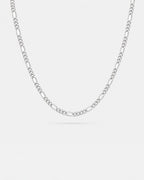 Figaro Necklace 3 mm in silver, stainless steel chain with the classic 3-and-1 link pattern