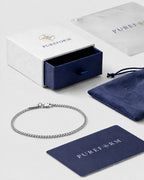 Fine silver Cuban bracelet with Pureform gift box, pouch and card