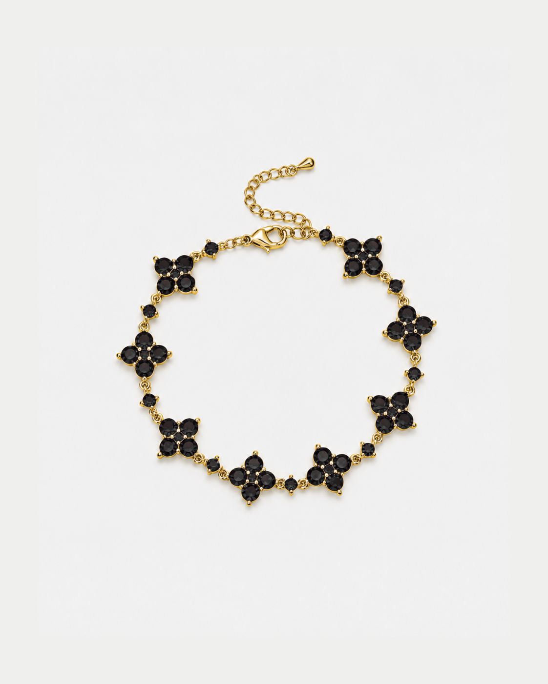 Fortuna Armband mit schwarzem Stein und Goldplattierung