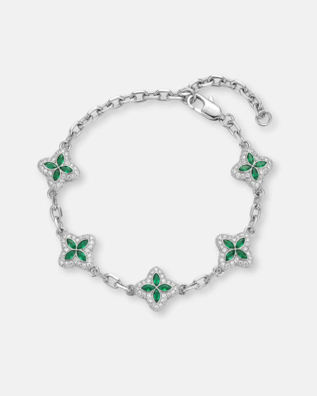 Green Flower Zircon Bracelet