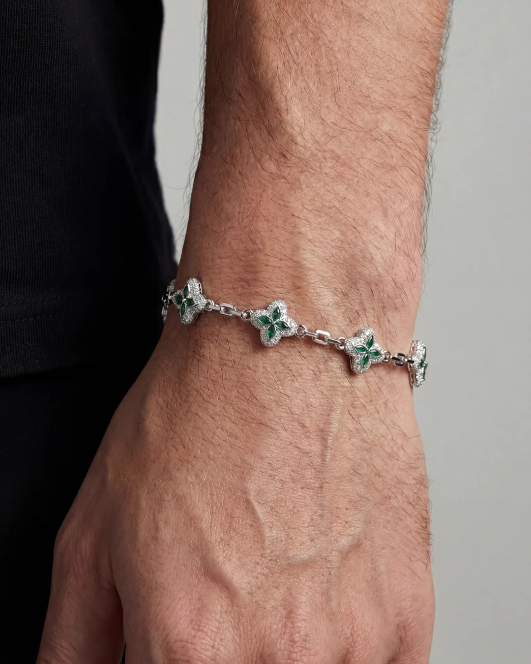 Green Flower Zircon Bracelet