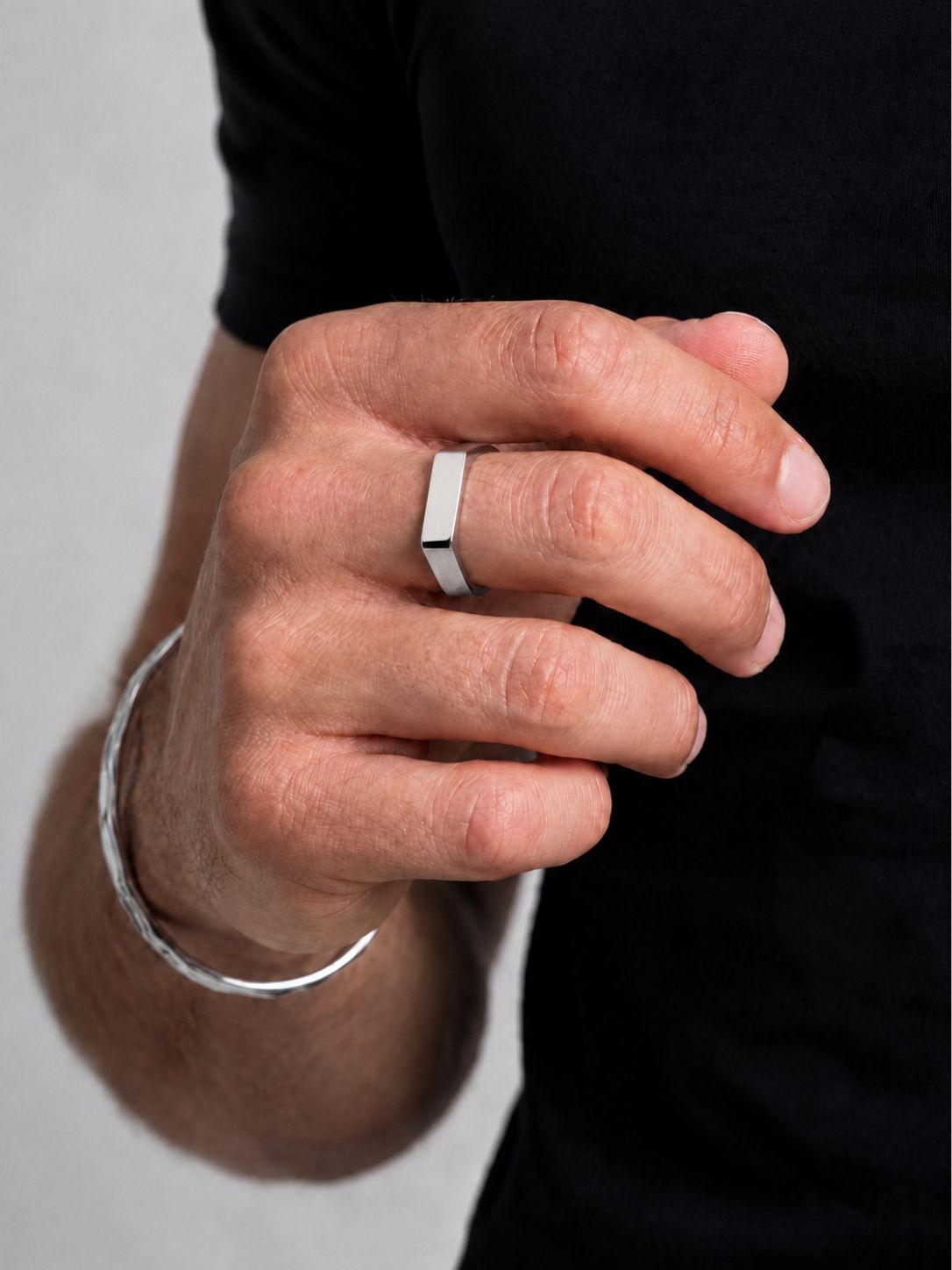 Héritage-Ring, platinbeschichteter Edelstahl