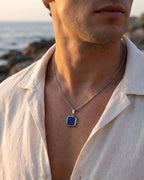 Lapis Lazuli Pendant Necklace | Silver