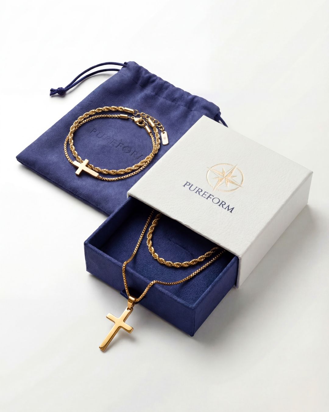 Minimal Cross x Tresse Acier Bundle I Gold