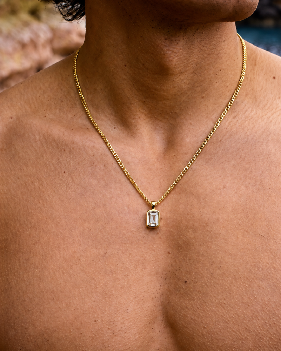 Moissanite Pendant Necklace | 1 Carat 18K Gold