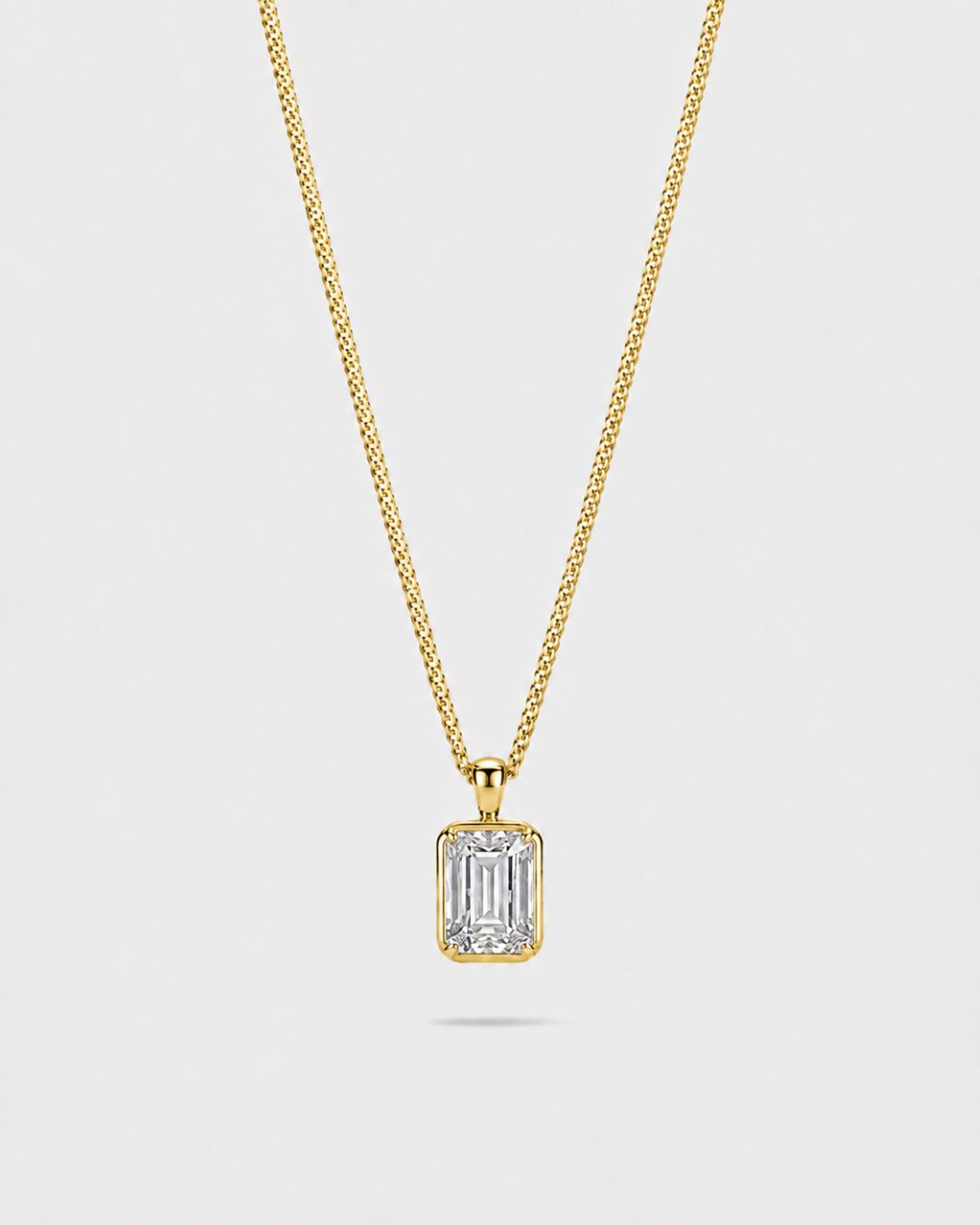 Moissanite Pendant Necklace | 2 Carat 18K Gold