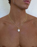 Moissanite Pendant Necklace | 2 Carat 18K Gold