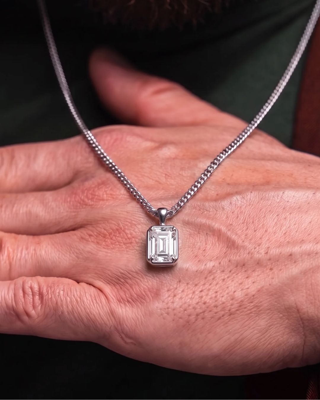 Moissanite Pendant Necklace | 2 Carat