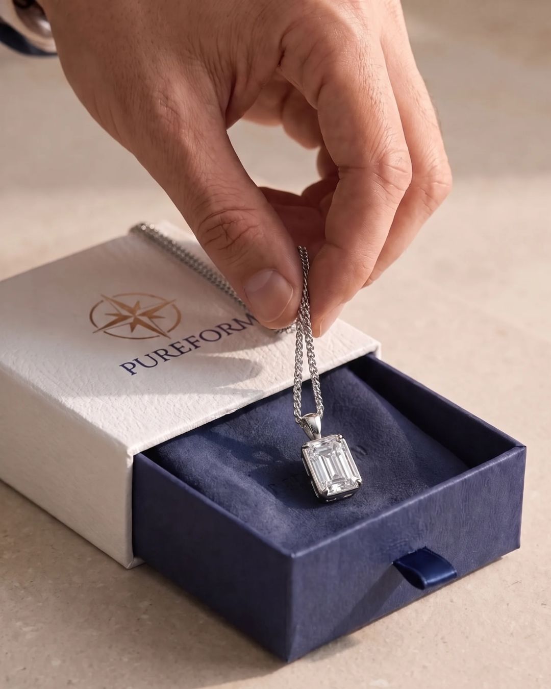Moissanite Pendant Necklace | 2 Carat