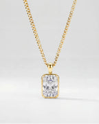 Moissanite Pendant Necklace | 1 Carat 18K Gold