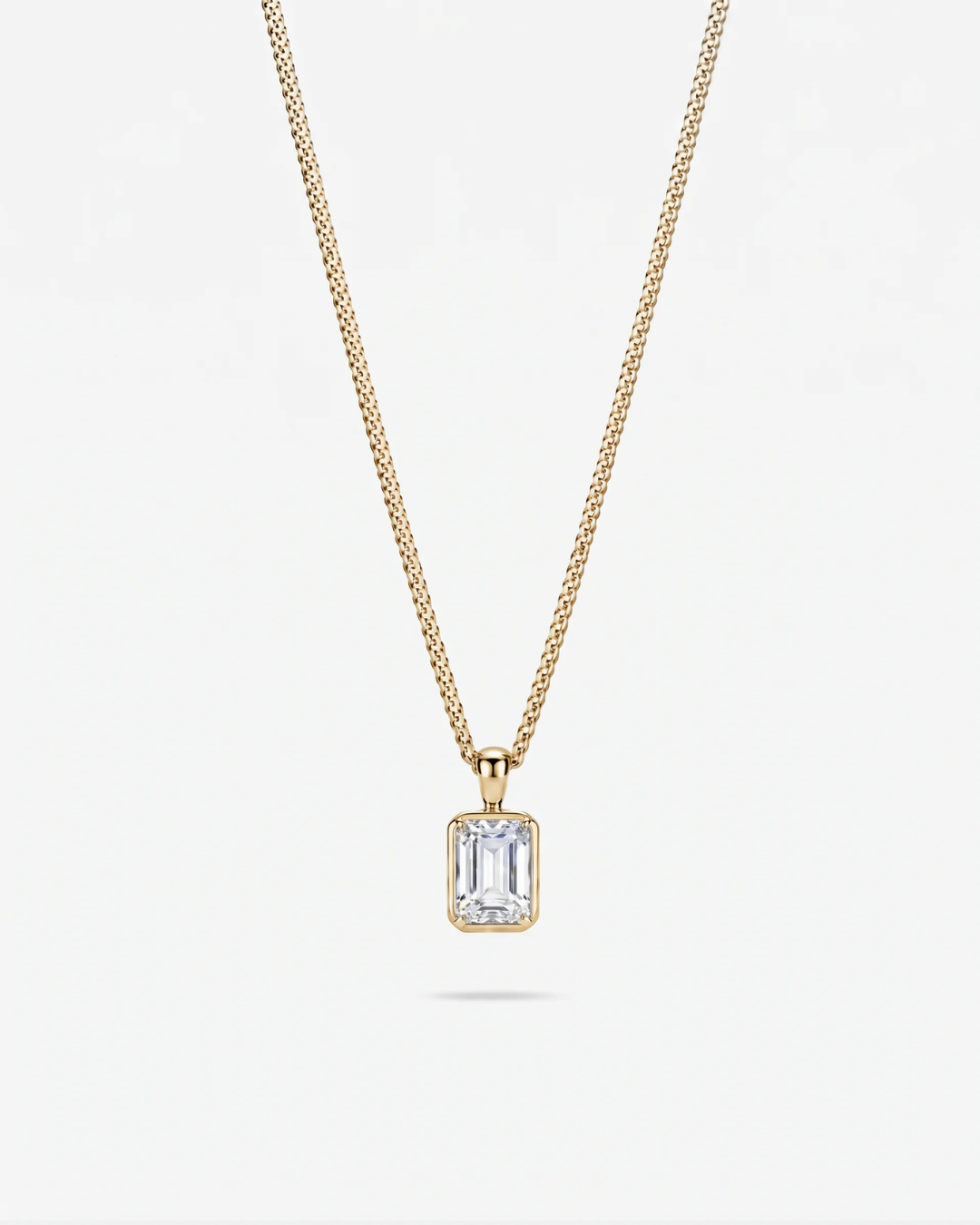Moissanite Pendant Necklace | 2 Carat 18K Gold