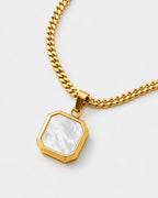 Mother of Pearl Pendant Necklace | Gold