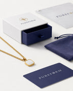 Mother of Pearl Pendant Necklace | Gold