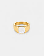 Mother of Pearl Signet Ring | Gold
