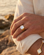 Mother of Pearl Signet Ring | Gold