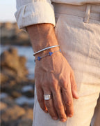 Medianoche Ring Perlmutt versilbert