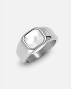 Medianoche Ring Perlmutt versilbert