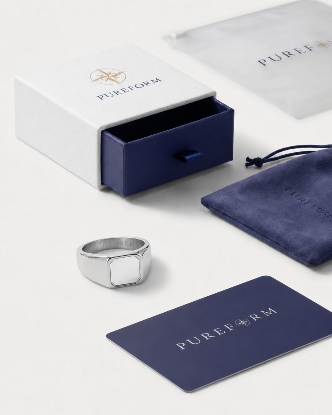 Medianoche Ring Perlmutt versilbert